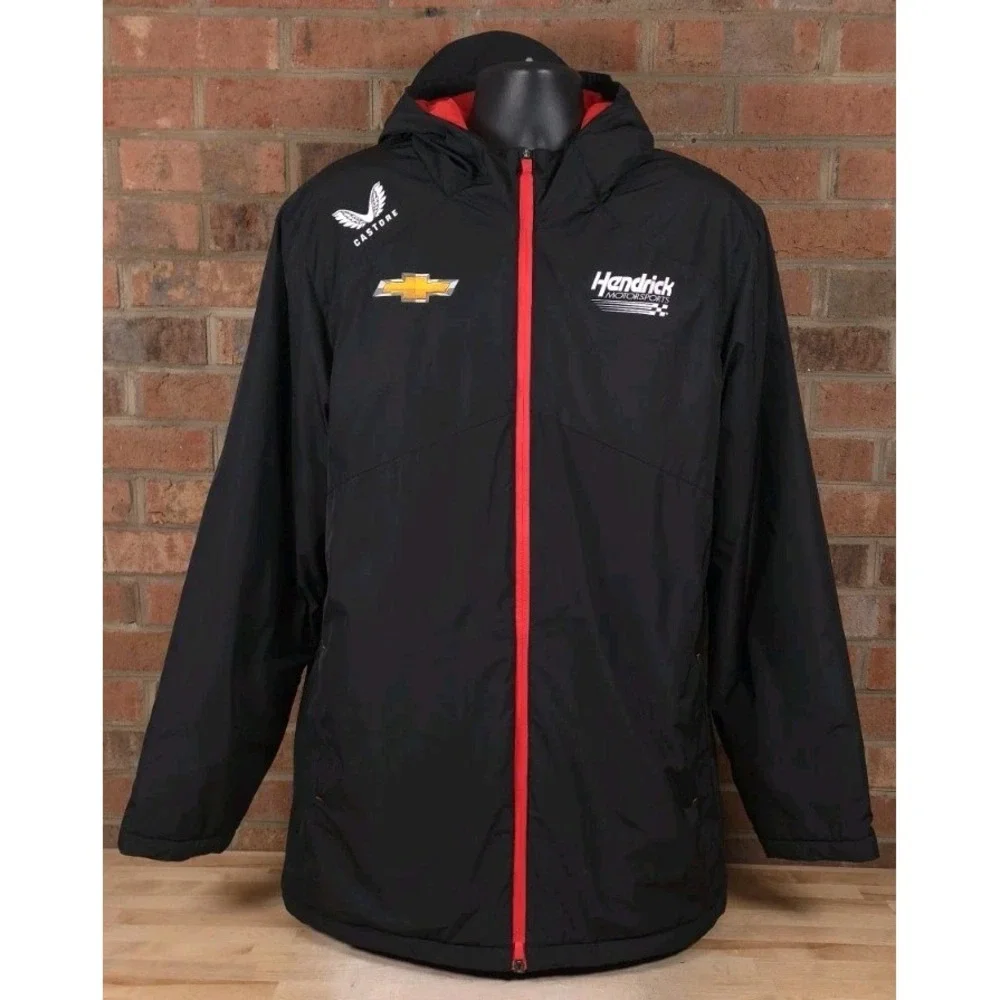 Nascar Hendrick Motorsports Chevrolet Hooded Parka Jacket Castore XL Full Zip